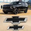Grille & Tailgate Bowtie Emblem Badge for 2021-2026 Tahoe Suburban (Chrome / Gloss Black) 2-pack