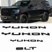 Door Tailgate Emblems 3D Letter Badge Replacement for 19-25 GMC Yukon Denali SLT 84831809 Gloss Black Set of 4pack