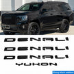Custom Three Denali plus Tailgate Yukon 3D Letter Badge Replacement for 19-25 GMC Yukon Denali 84828685 Gloss Black Set of 4pack