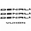 Custom Three Denali plus Tailgate Yukon 3D Letter Badge Replacement for 19-25 GMC Yukon Denali 84828685 Gloss Black Set of 4pack