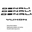 Grille & Rear with three Denali Emblem badge for 2019-2024 GMC Yukon Gloss Black 6pack