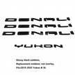 Custom Three Denali plus Tailgate Yukon 3D Letter Badge Replacement for 19-25 GMC Yukon Denali 84828685 Gloss Black Set of 4pack
