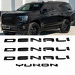 Custom Three Denali plus Tailgate Yukon 3D Letter Badge Replacement for 19-25 GMC Yukon Denali 84828685 Gloss Black Set of 4pack
