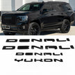 Custom Two Denali plus Tailgate Denali Yukon Emblem Replacement for 19-25 GMC Yukon Denali 84828685 Gloss Black Set of 4pack