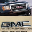 2007-2013 Front Grille Emblem Badge 3D Plastic Replacement for Sierra 1500 2500HD 3500HD (Chrome / Gloss Black) 1-pack