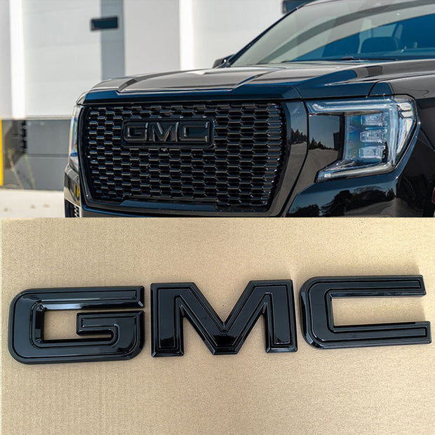 Front Grille Emblem Nameplate Replacement for 2021-2025 GMC Yukon (Chrome / Matte / Gloss Black) 1-pack