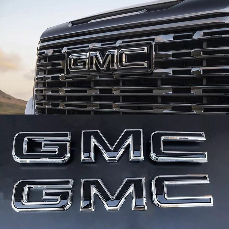 Premium 3D Grille & Tailgate Emblems for GMC 2023 - 2025 Canyon (Chrome / Matte / Gloss Black) 2-pack