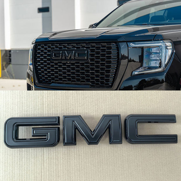 Front Grille Emblem Nameplate Replacement for 2021-2025 GMC Yukon (Chrome / Matte / Gloss Black) 1-pack