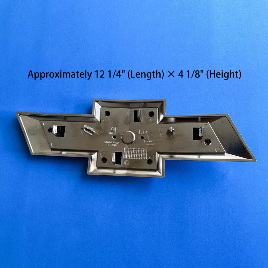 Grille Bowtie Emblem for 2019-2021 Chevrolet Silverado 1500 Badge (Chrome / Gloss Black) 1-pack