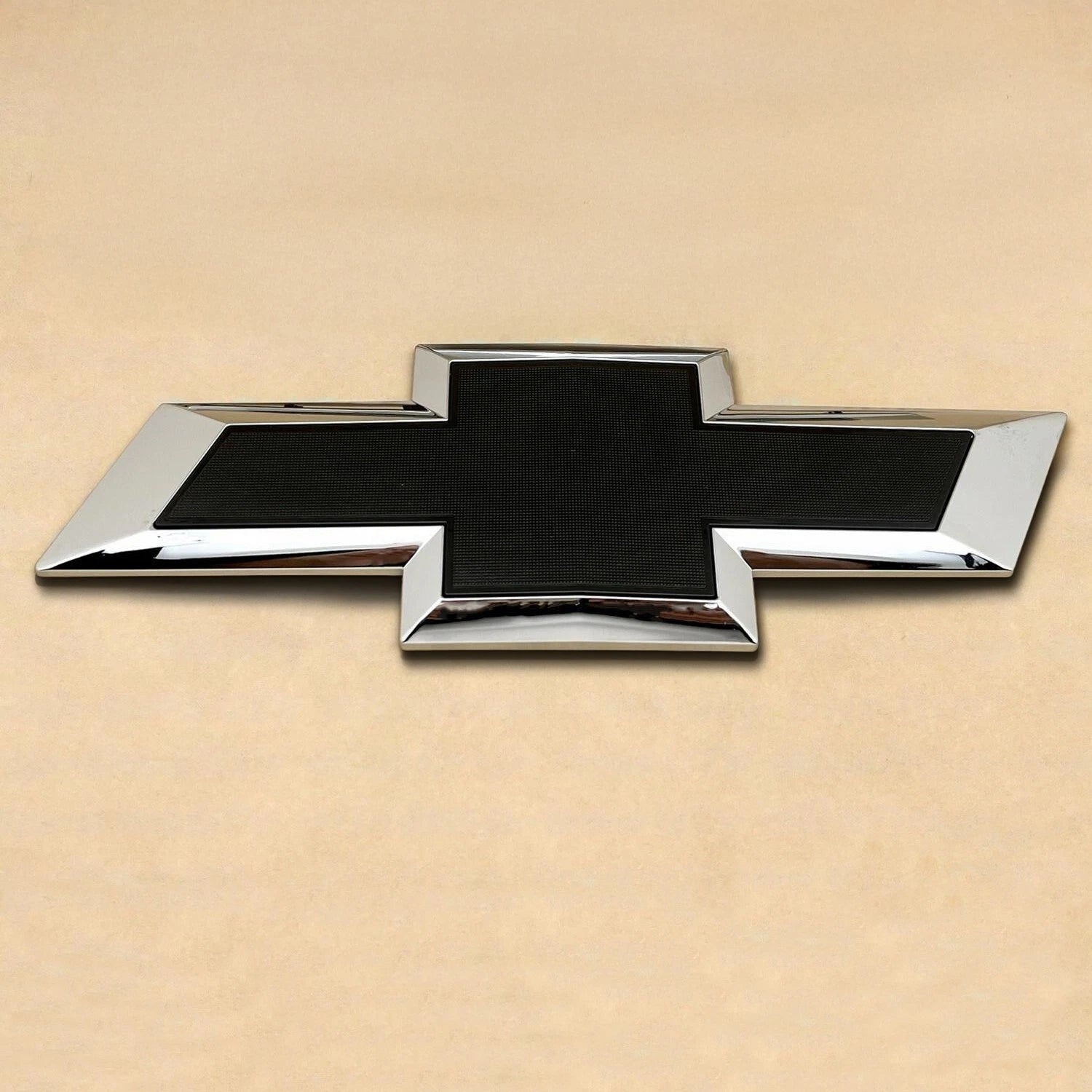 Grille Badge Bowtie Emblem for 2019-2021 Chevrolet Silverado 1500 (Chrome / Gloss Black) 1-pack