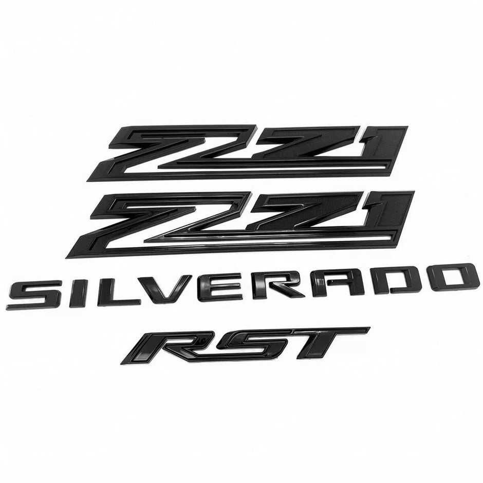 3D Badge Grille Bowtie RST Z71 Emblem for 2022-26 Chevrolet Silverado 1500 (Chrome / Gloss Black) 5pack