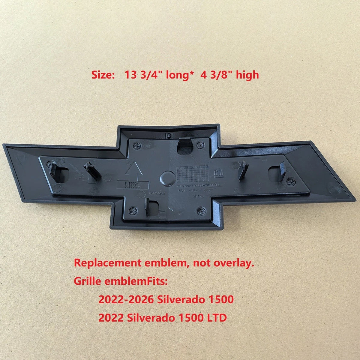 Emblem Kit for 2022+ Chevy Silverado 1500 High Country Grille Bowtie (Chrome / Gloss Black) 4pack / 5pack