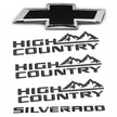 Front Grille Bowtie High Country Emblems for 2022-2025 Chevrolet Silverado 1500 (Chrome / Gloss Black) 5pack