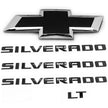 Front Grille Bowtie LT 3D Emblem Replacement for 2022-2025 Silverado 1500 (Chrome / Gloss Black) 5pack