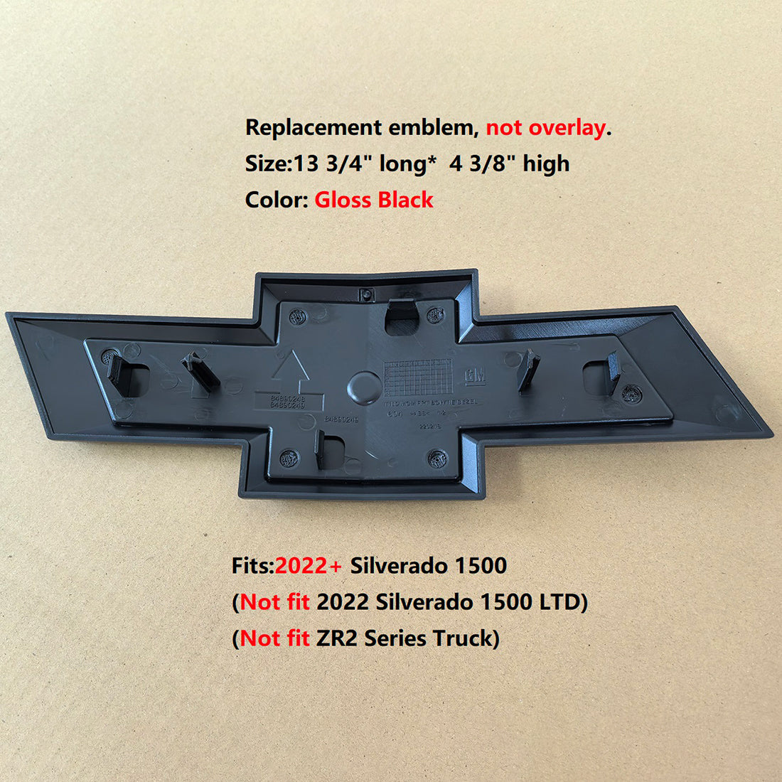 Badge Kit for 2023+ Chevy Silverado 1500 RST Grille Bowtie Emblems (Chrome / Gloss Black) 4pack / 5pack