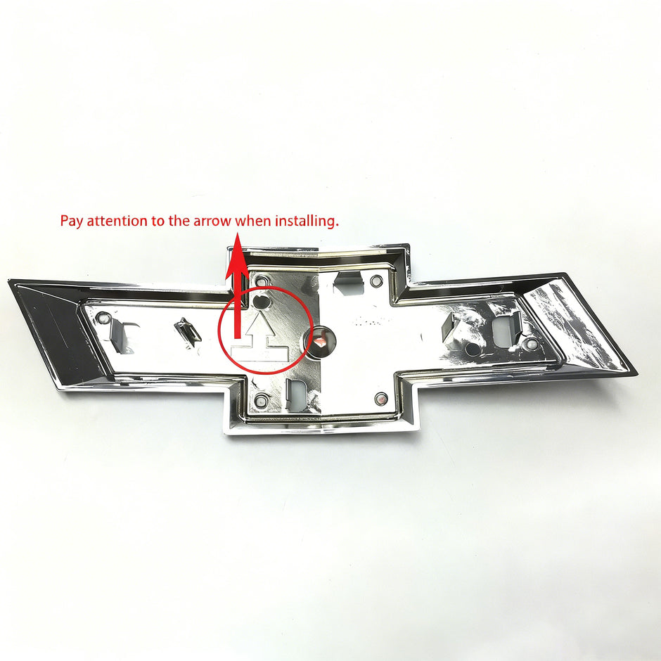 Front Grille Bowtie Emblem for 2022-2026 Chevrolet Silverado 1500 (Chrome / Gloss Black) 1pack