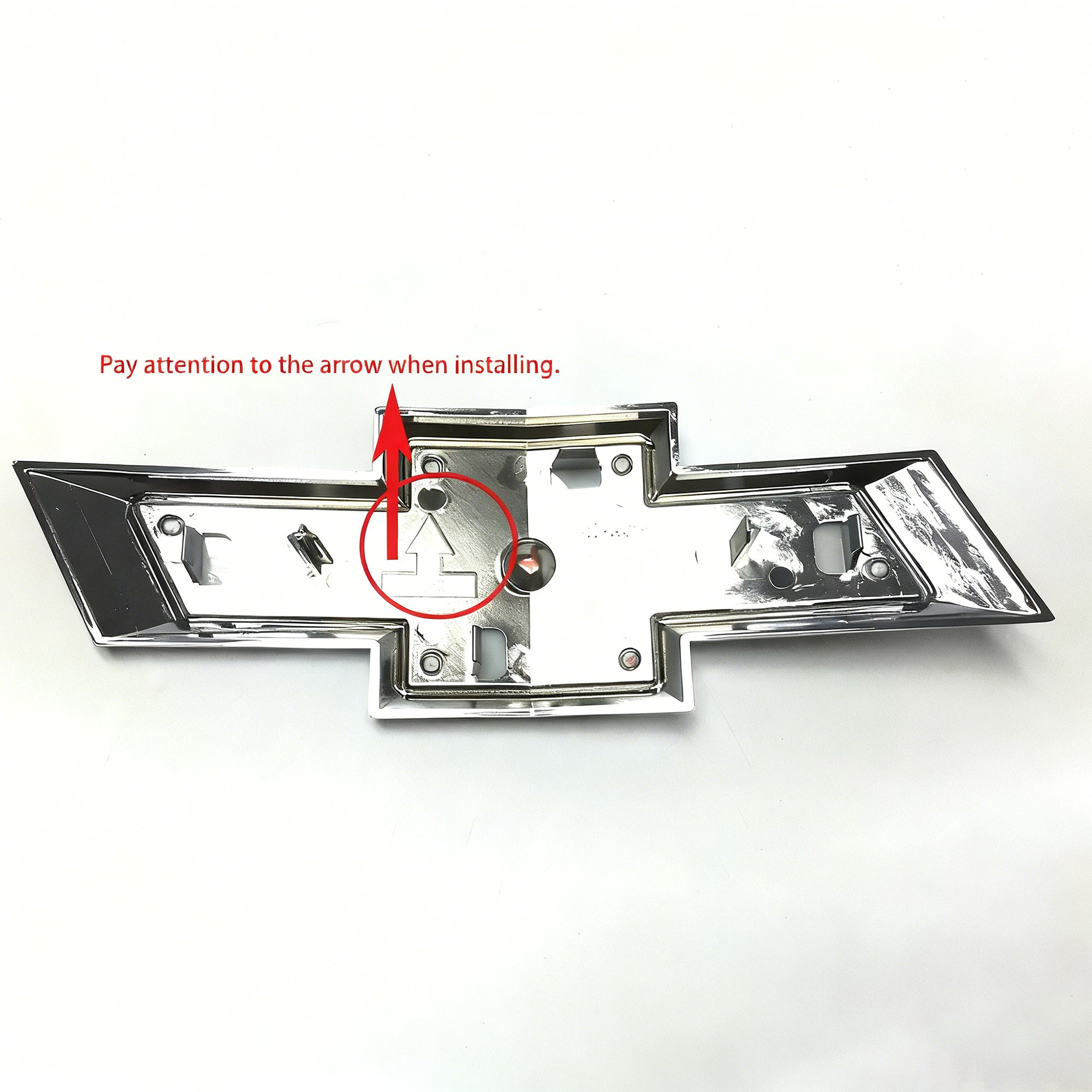 Front Grille Bowtie Emblem for 2022-2026 Chevrolet Silverado 1500 (Chrome / Gloss Black) 1pack