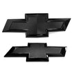 Front Grille Rear Tailgate Bowtie Emblem Replacement for 2022-2025 Chevrolet Silverado 1500 (Chrome / Gloss Black) 2pack