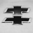 Front Grille Rear Tailgate Bowtie Emblem Replacement for 2022-2025 Chevrolet Silverado 1500 (Chrome / Gloss Black) 2pack
