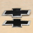 Front Grille Rear Tailgate Bowtie Emblem Replacement for 2022-2025 Chevrolet Silverado 1500 (Chrome / Gloss Black) 2pack