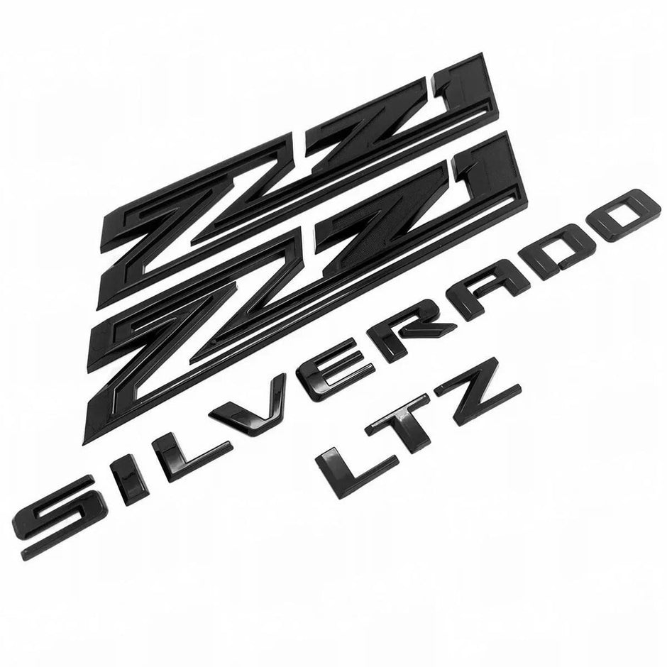 Emblem Kit for 2020+ Chevrolet Silverado 2500HD Z71 LTZ Grille Bowtie Gloss Black 7-pack