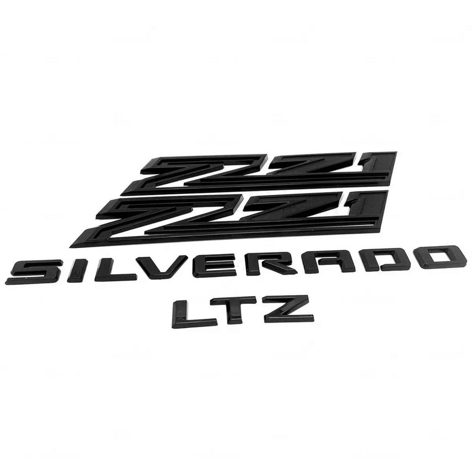 Emblem Kit for 2020+ Chevrolet Silverado 2500HD Z71 LTZ Grille Bowtie Gloss Black 7-pack