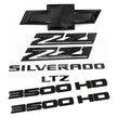 Grille Bowtie Badge Kit for 2020+ Chevrolet Silverado 3500HD Z71 LTZ Gloss Black 7-pack