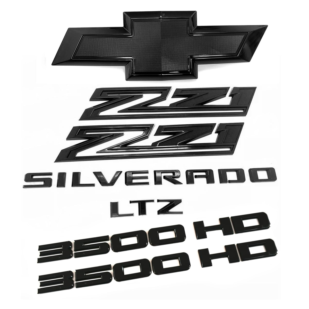 Full Emblem Set Style Replacement for 2020+ Silverado 3500HD Z71 LTZ