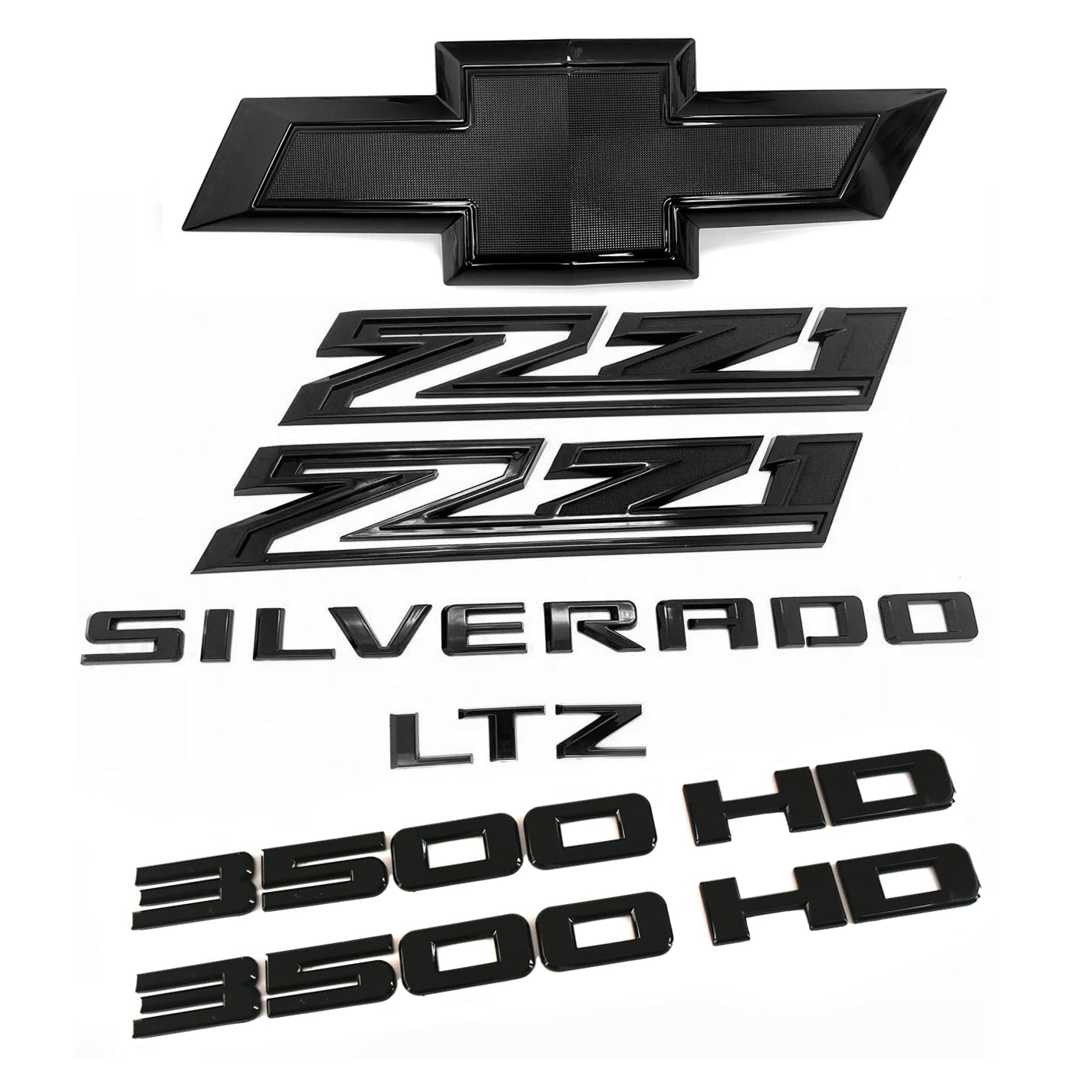Full Emblem Set Style Replacement for 2020+ Silverado 3500HD Z71 LTZ