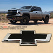 Grille Bowtie Emblem for 2020-2026 Chevrolet Silverado 2500HD 3500HD (Chrome / Gloss Black) 1-pack