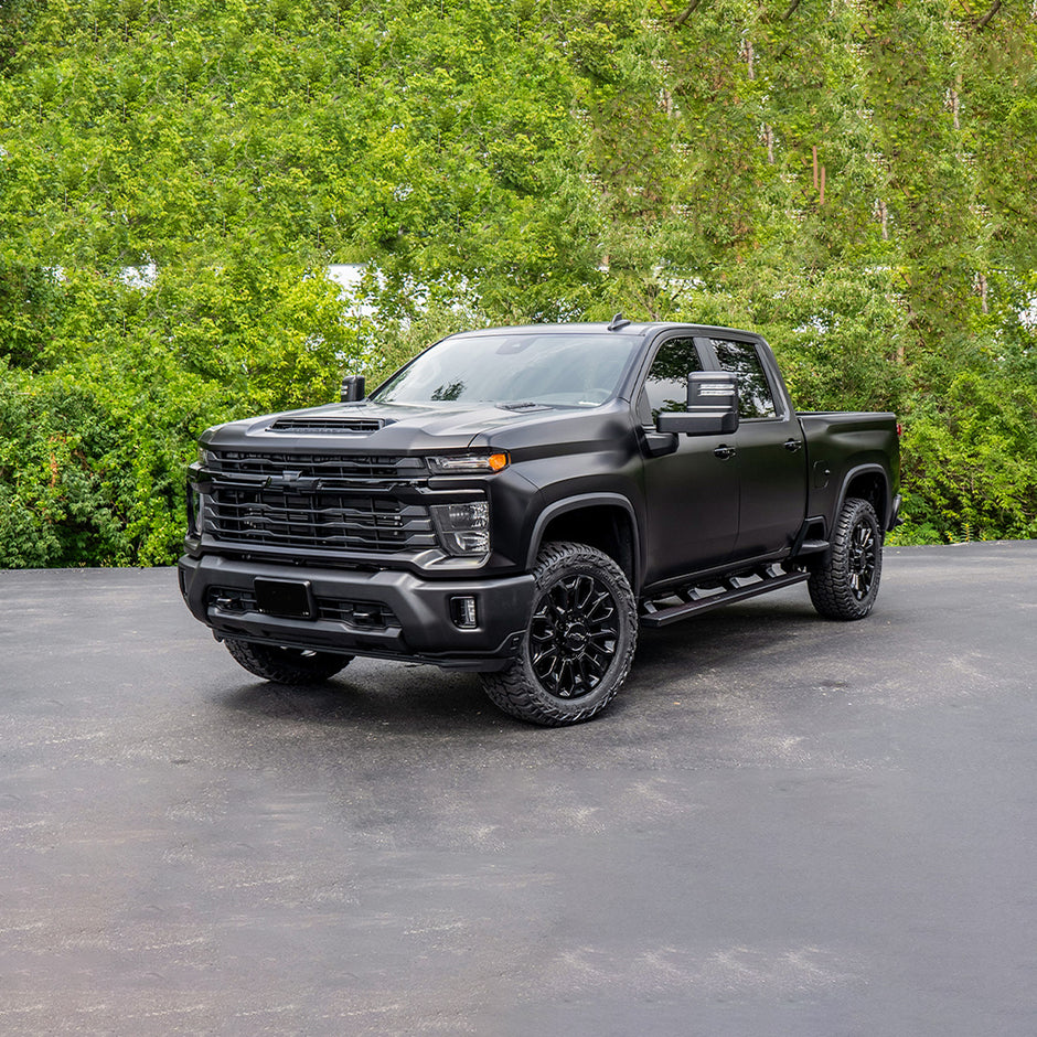 Grille & Tailgate Bowtie Emblem for 2020-2026 Silverado 2500HD 3500HD (Chrome / Gloss Black) 2-pack