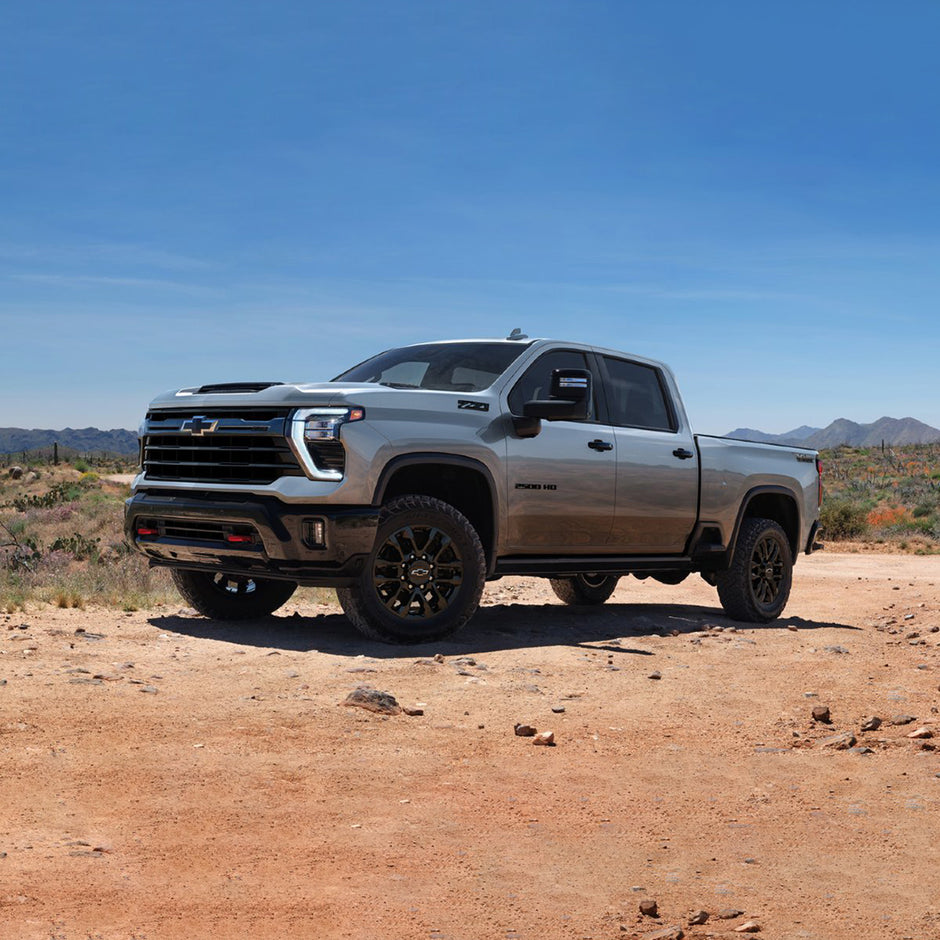 Grille & Tailgate Bowtie Emblem for 2020-2026 Silverado 2500HD 3500HD (Chrome / Gloss Black) 2-pack