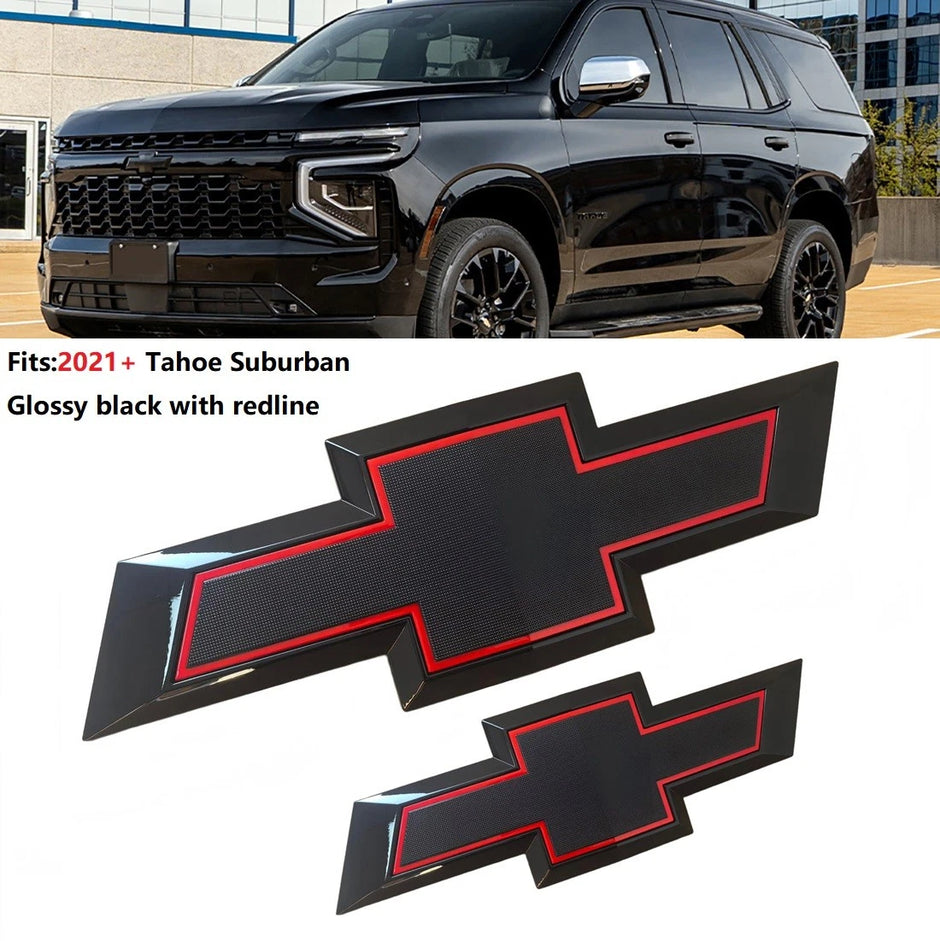 Grille and Tailgate Bowtie Emblems for 2021-2026 Tahoe Suburban Badge Kit