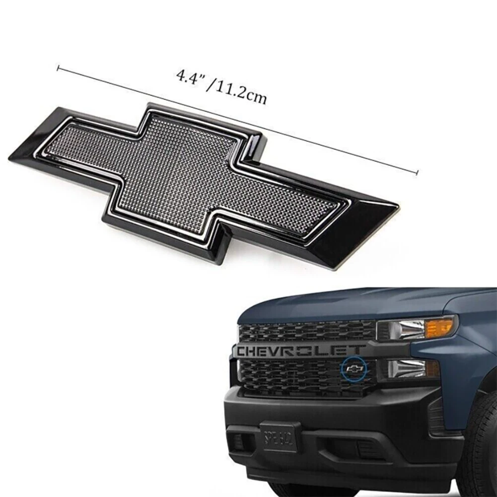 2020-2025 Grille Bowtie Emblem Replacement for Chevrolet Silverado 1500 (Chrome / Gloss Black) 1-pack