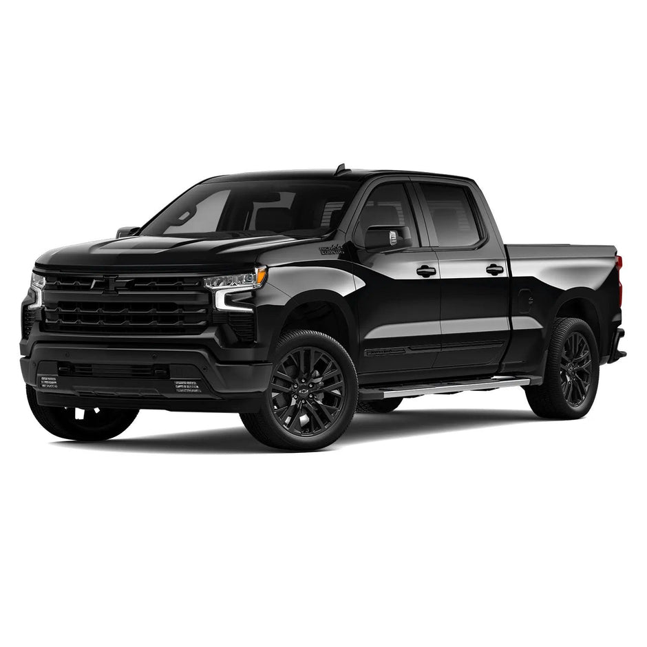 Front Grille Rear Tailgate Bowtie Emblem Replacement for 2022-2025 Chevrolet Silverado 1500 (Chrome / Gloss Black) 2pack