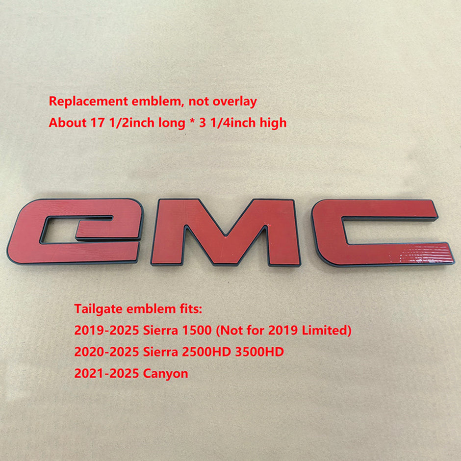 Rear Tailgate Emblem for 2021-2025 GMC Canyon Nameplate Replacement (Chrome / Matte / Gloss Black) 1-pack