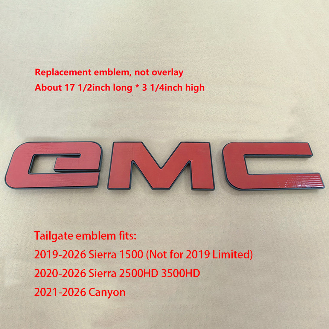 Rear Tailgate Emblem for GMC 2021–2026 Canyon Badge Replacement Chrome/Matte/Gloss Black
