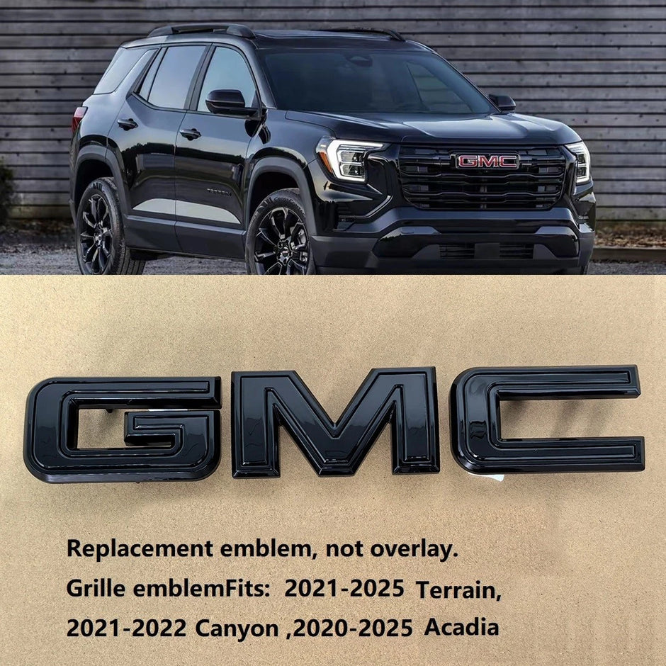 Grille Emblem for GMC 2021-2026 Terrain Acadia 2021-2022 Canyon (Chrome / Gloss Black) 1-pack