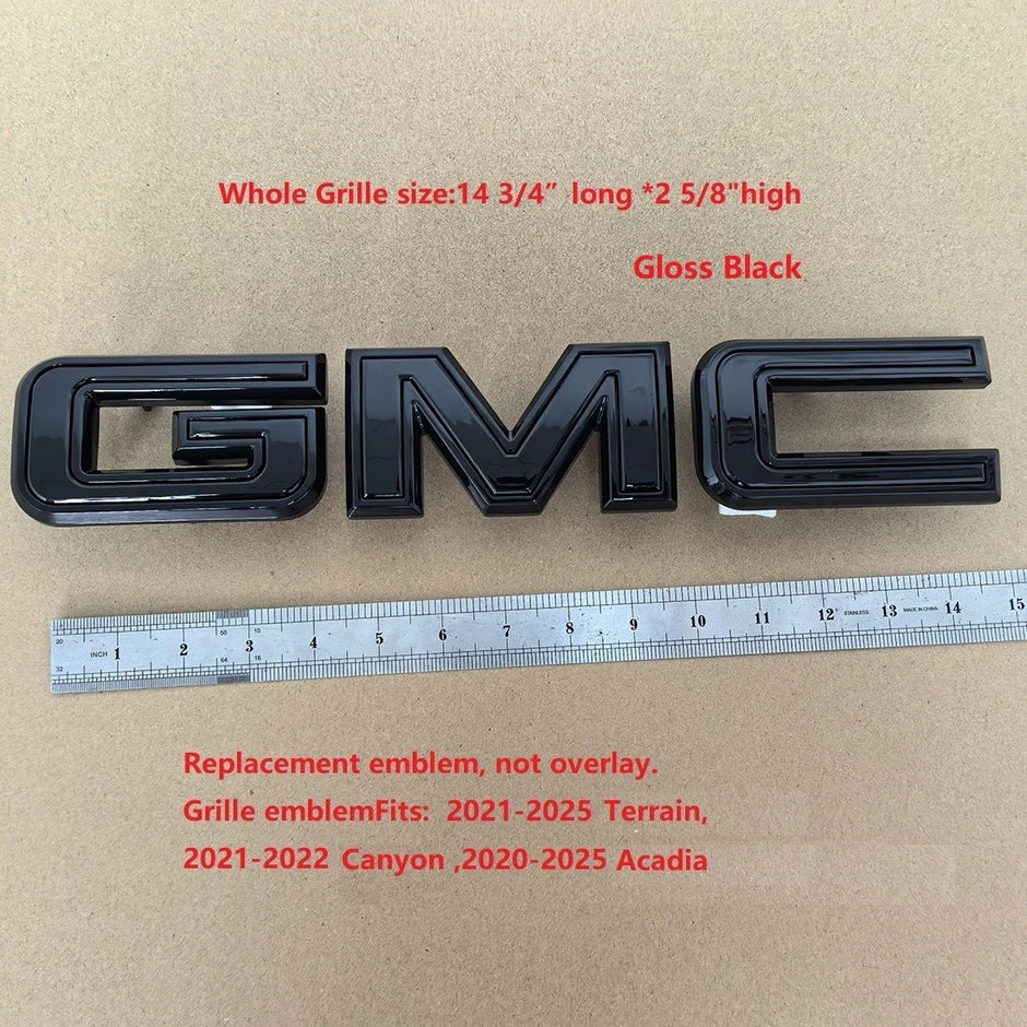 Grille Emblem for GMC 2021-2026 Terrain Acadia 2021-2022 Canyon (Chrome / Gloss Black) 1-pack