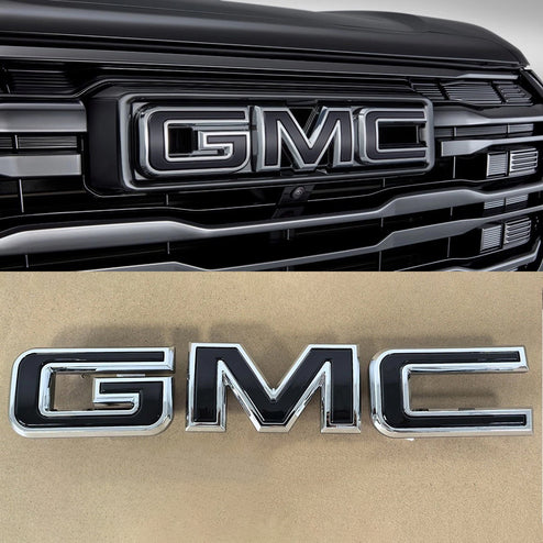 Front Grille GMC Emblem for 2021–2026 Terrain Acadia 2021–2022 Canyon (Chrome / Gloss Black) 1-pack