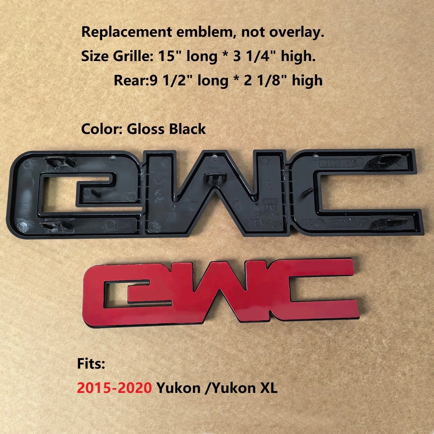 Front & Rear Emblem Set for 2015–20 GMC Yukon (XL) Canyon 2017–19 Acadia