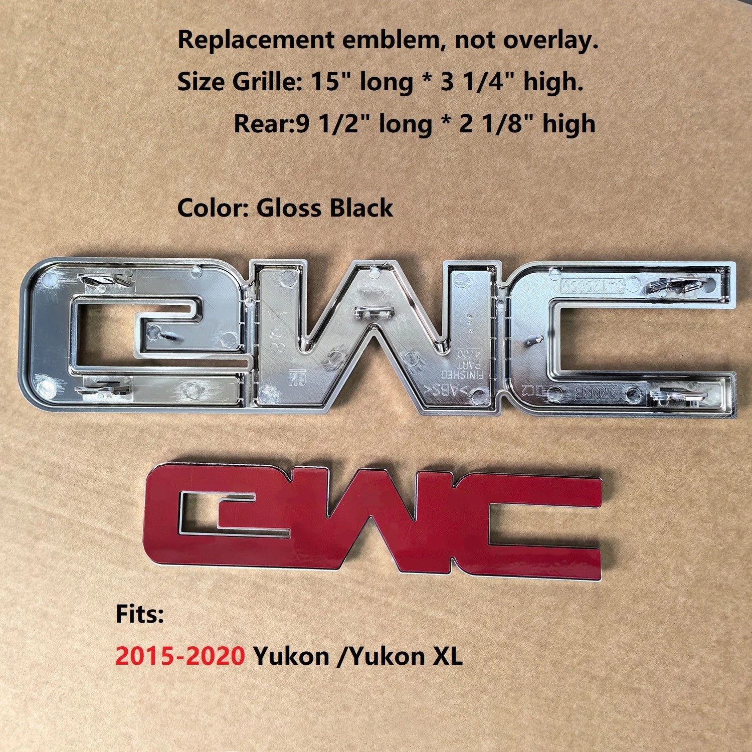 Front & Rear Emblem Set for 2015–20 GMC Yukon (XL) Canyon 2017–19 Acadia