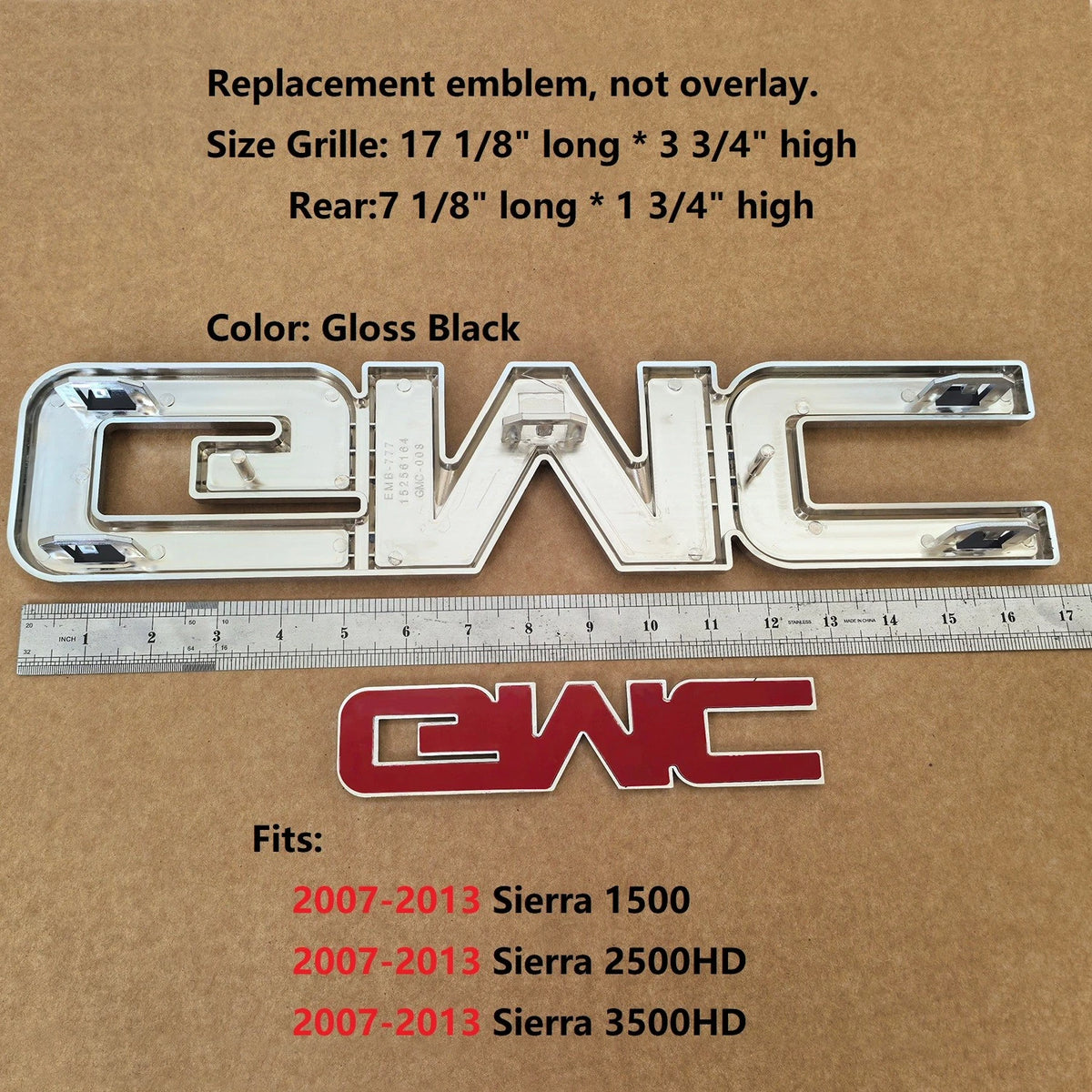 Grille & Tailgate Emblem Set for 2007–2013 GMC Sierra 1500 2500HD 3500HD
