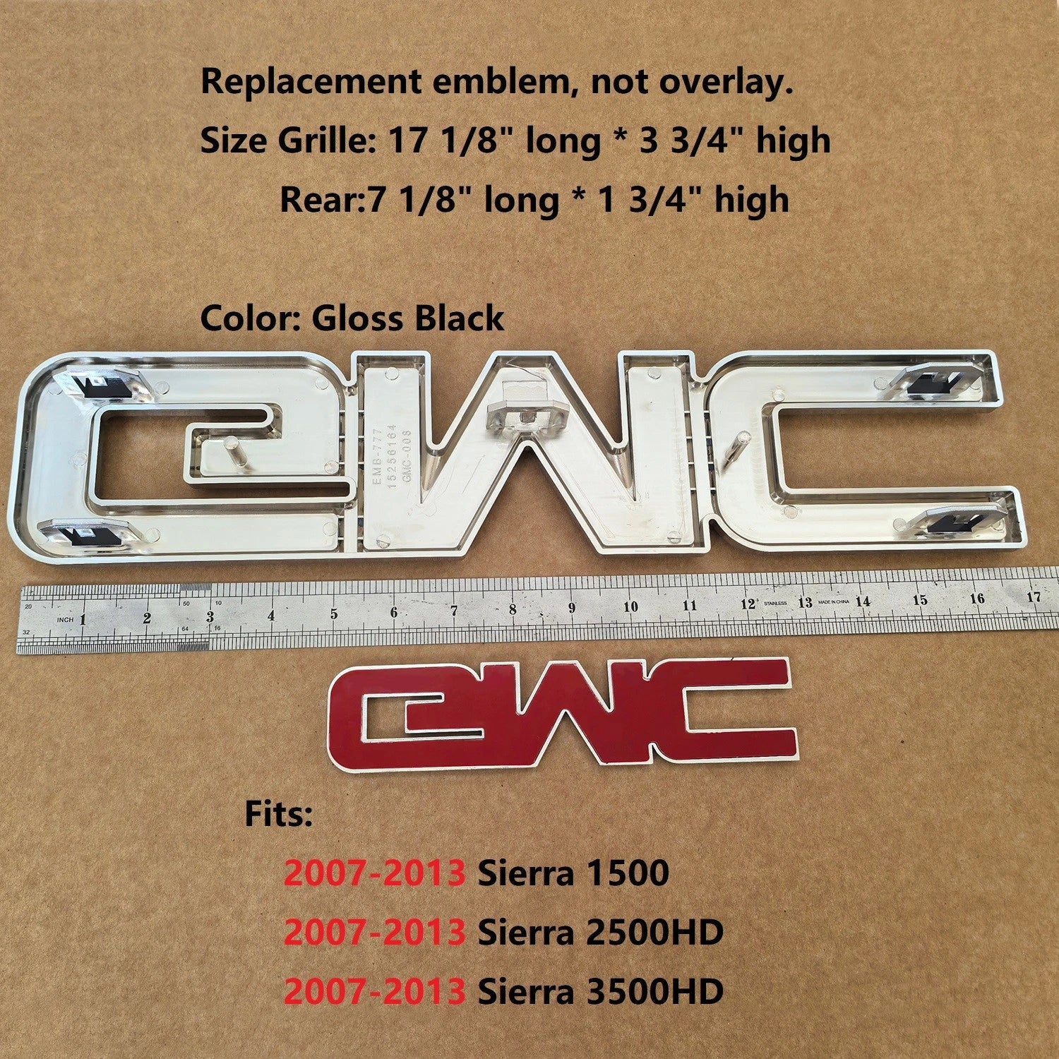 Grille & Tailgate Emblem Set for 2007–2013 GMC Sierra 1500 2500HD 3500HD