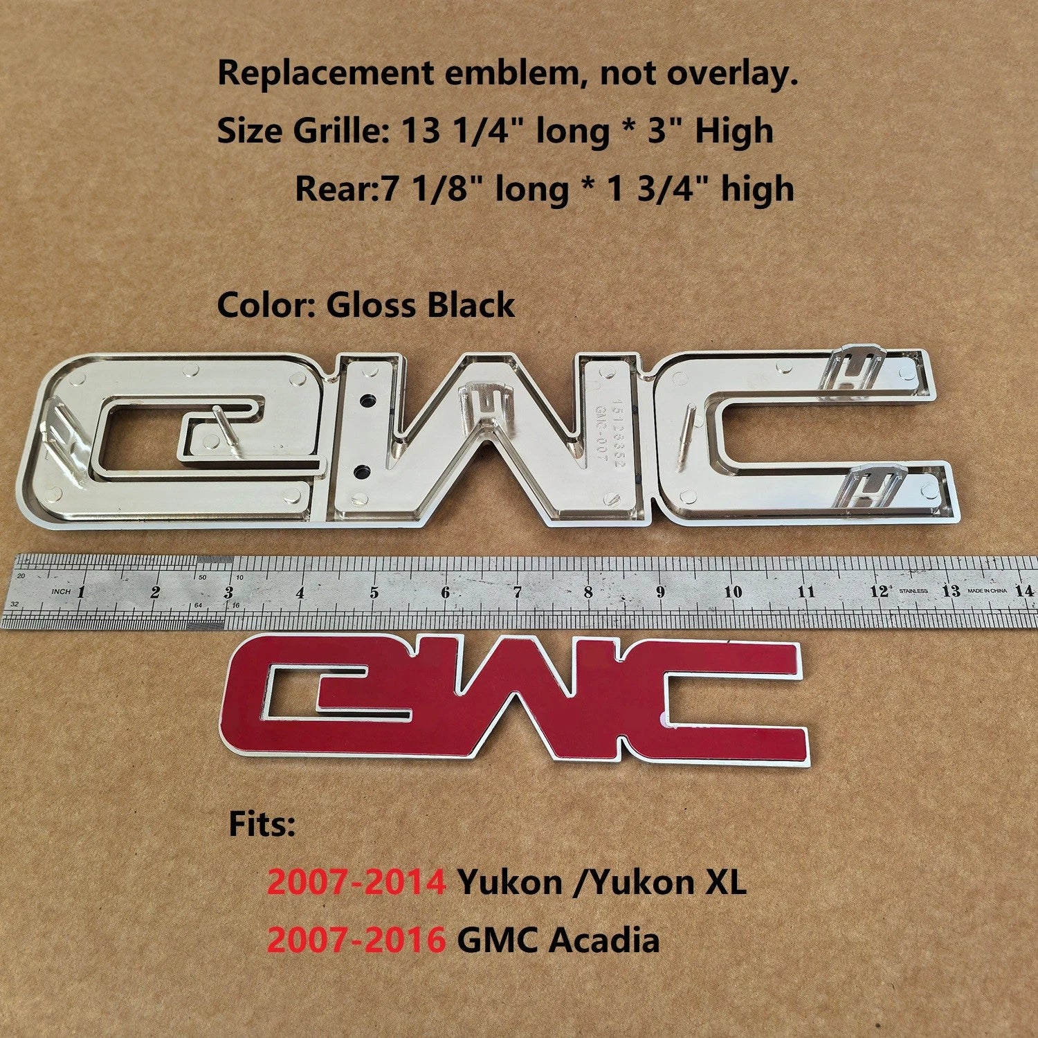 Grille & Tailgate Emblem Set for 2007-2014 GMC Yukon (XL) 2007-2016 Acadia