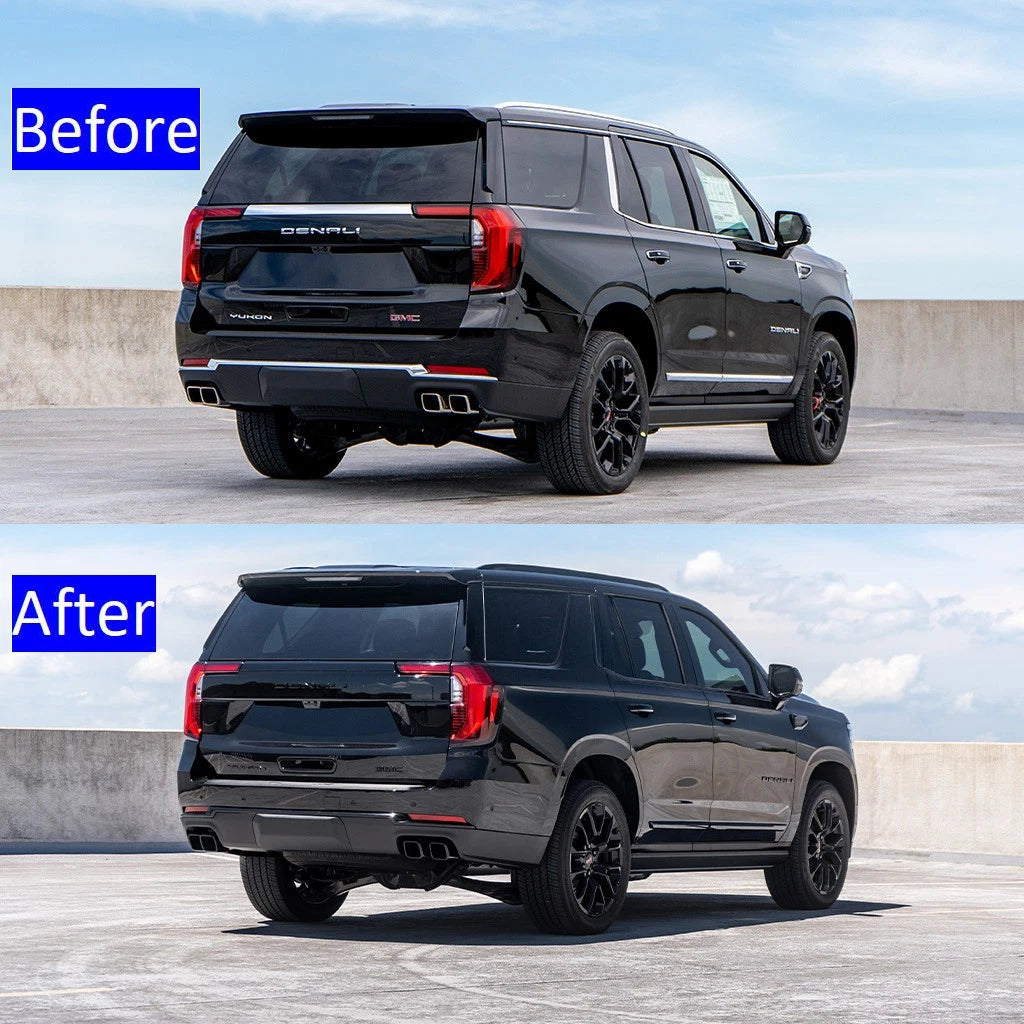 Grille Rear Emblem Kit for 2025–2026 GMC Yukon Denali | Denali Ultimate (Gloss Black / Chrome Black) 2-Pack