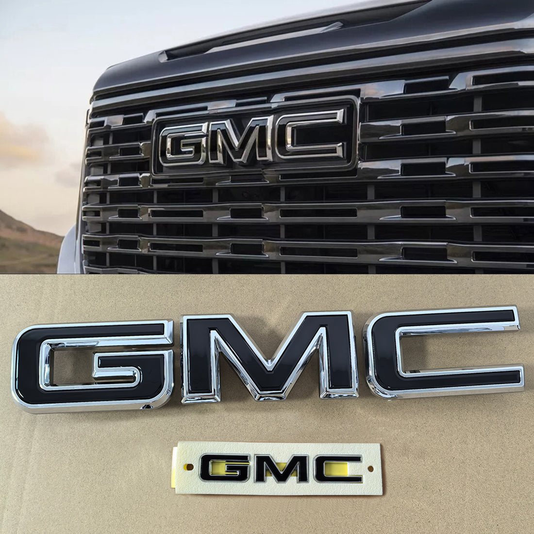 Full Emblem Kit for 2025–2026 GMC Yukon Denali | Denali Ultimate (Gloss Black / Chrome Black) 4-Pack/6-Pack