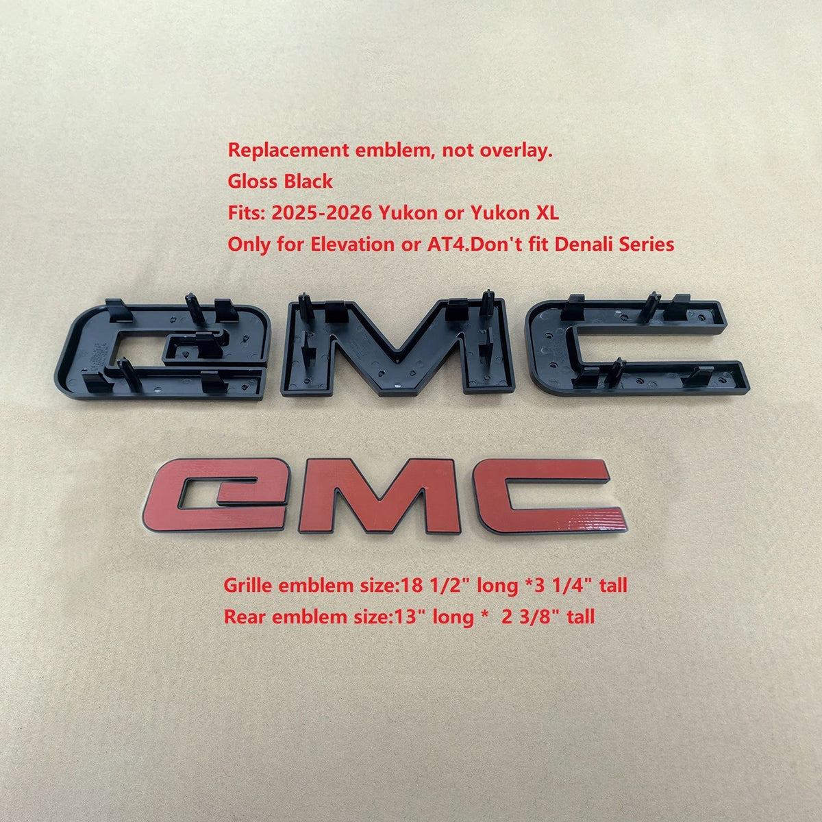 Grille & Rear Emblem Kit for 2025–2026 GMC Yukon AT4 and Elevation