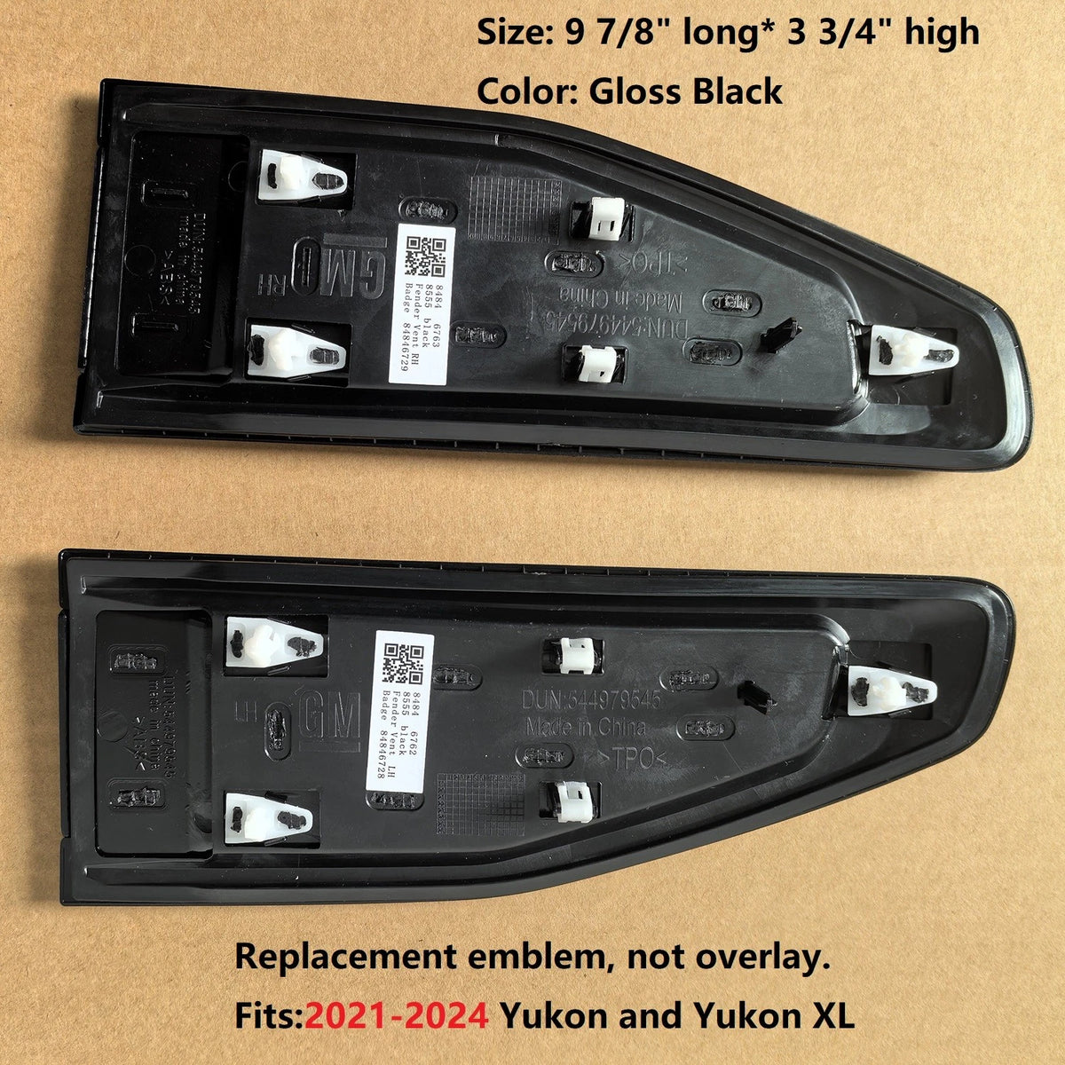 Duramax 3.0L Fender Vent Emblems for 2021–2024 GMC Yukon & Yukon XL