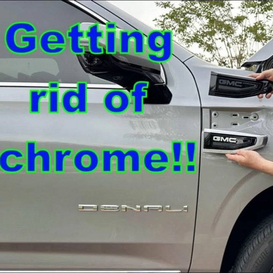 Fender Vent Emblem Badge Set for 2021–2024 GMC Yukon (XL) Left & Right (Black / Red)